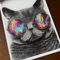 Image 4 of “Ziggy” mini matted fine art print 