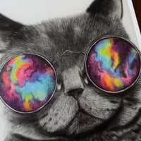 Image 5 of “Ziggy” mini matted fine art print 