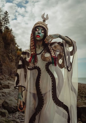 Image of Toxic Vision Space Between The Stars ivory serpentine cloak