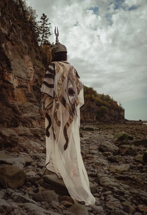 Image of Toxic Vision Space Between The Stars ivory serpentine cloak