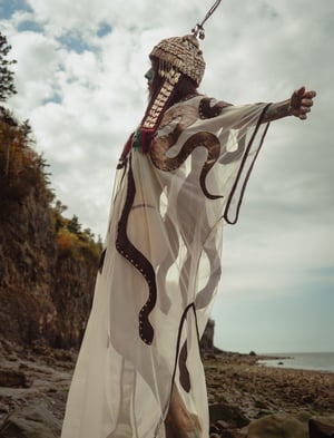 Image of Toxic Vision Space Between The Stars ivory serpentine cloak