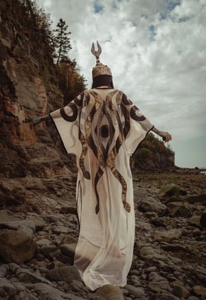 Image of Toxic Vision Space Between The Stars ivory serpentine cloak