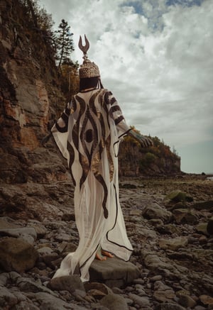 Image of Toxic Vision Space Between The Stars ivory serpentine cloak