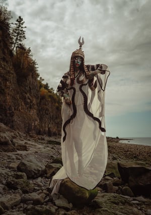 Image of Toxic Vision Space Between The Stars ivory serpentine cloak