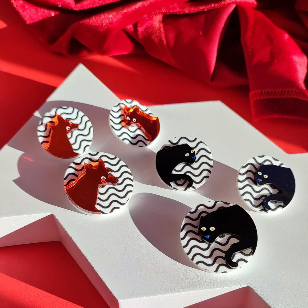 Image of Enzo Mari Inspired Brooch + Stud Gift Sets