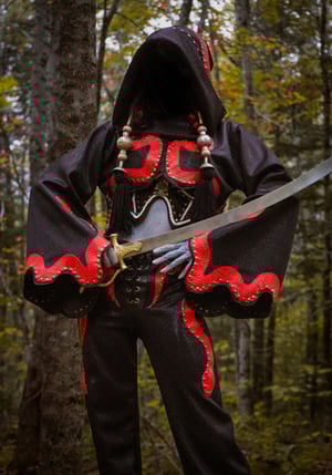 Image of Toxic Vision Space Between The stars serpentine cropped cloak