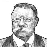 Image 1 of Theodore Roosevelt | 4x6 | Original Ink Drawing