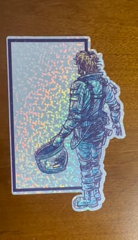 Space Door Glitter Sticker
