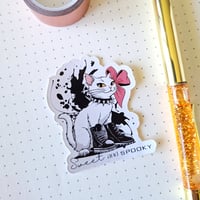 Image 2 of Stickers white punk kitty with a big bow - sweet and spooky