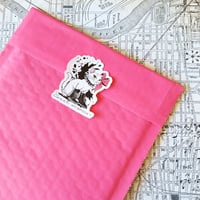 Image 3 of Stickers white punk kitty with a big bow - sweet and spooky