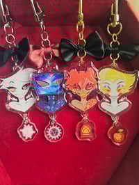 Image 1 of Watercolour Glitter Hazbin Hotel Keychains
