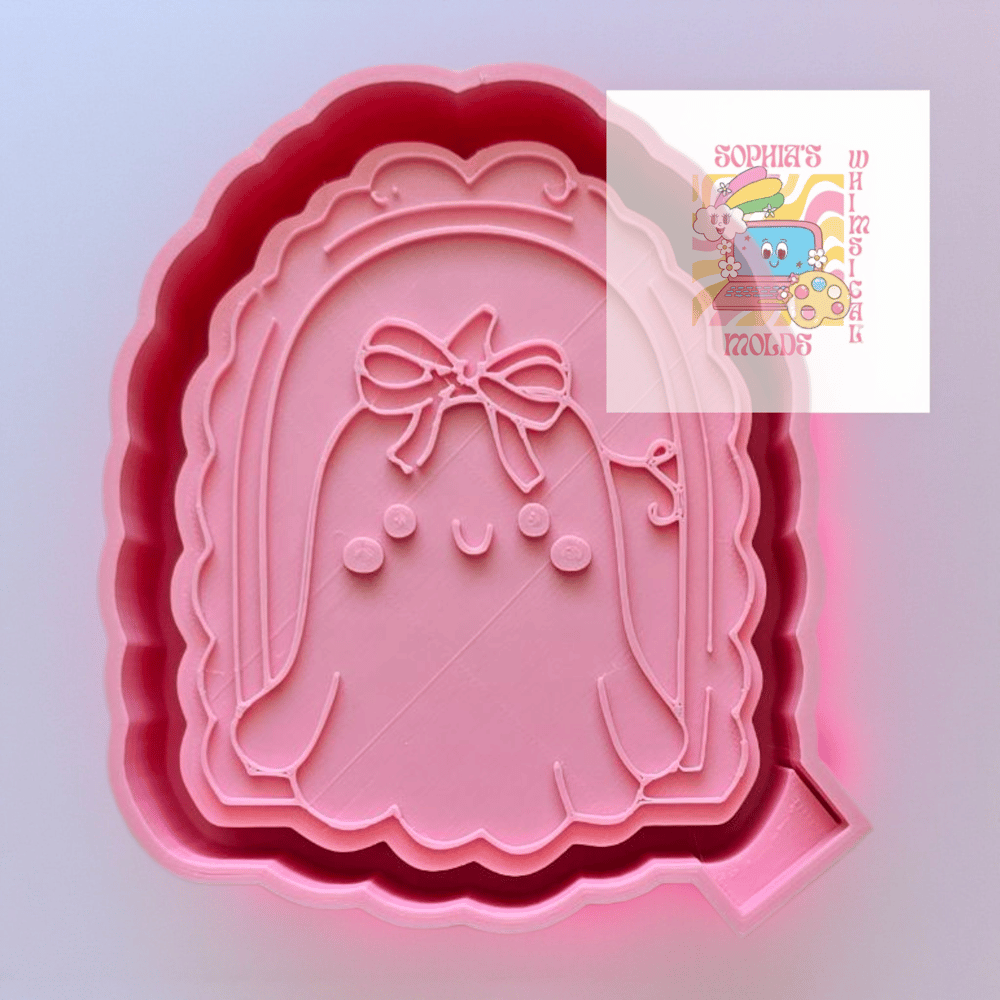 Image of Cute Girly Ghost Frame Mold|Housing Mold Maker STL File for Freshies|Candle|Aroma Beads|Freshie Mold