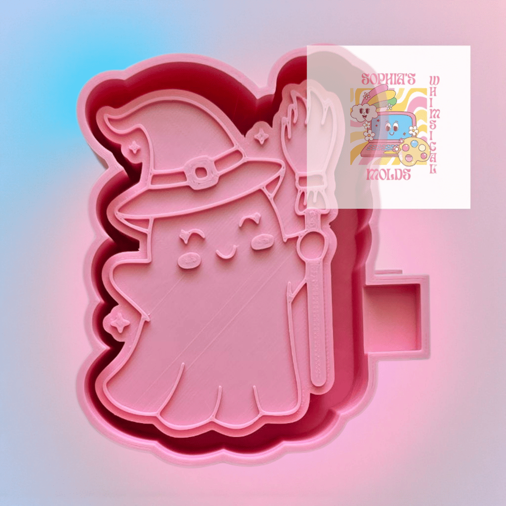 Image of Cute Ghost Witch Mold|Housing Mold Maker STL File for Freshies|Candle|Aroma Beads|Freshie Mold|D
