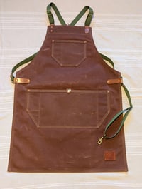 Image 1 of Waxed Canvas Apron (Copper Brown/Olive)