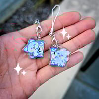 Image 3 of white rabbit jasper & mocha ✨ mini epoxy acrylic phone charm
