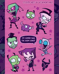 Image 2 of Invader Zim sticker sheet