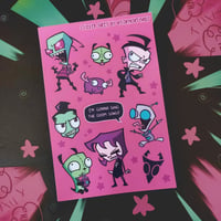 Image 1 of Invader Zim sticker sheet