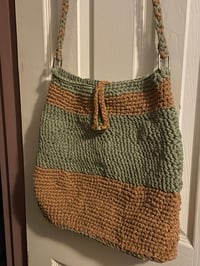Khaki Green and Beige Handbag