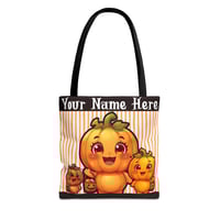 Image 2 of Whimsical Halloween Pumpkin Trick or Treat Tote | Scary Cute 