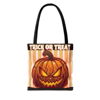Image 1 of Whimsical Halloween Pumpkin Trick or Treat Tote | Scary Cute 