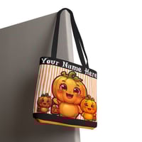 Image 3 of Whimsical Halloween Pumpkin Trick or Treat Tote | Scary Cute 