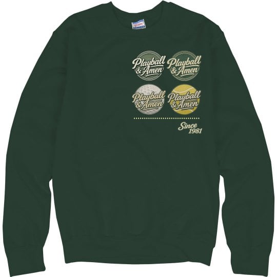 Playball & Amen Fall Season Crewneck Sweater