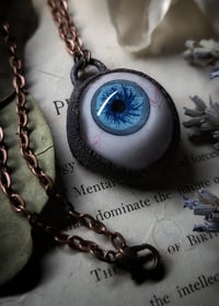 Image 4 of Prosthetic Eye Pendant - Light Blue