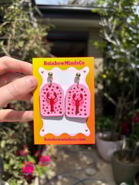 Spotted lobster polymer clay earrings