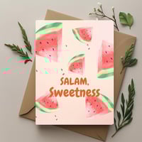 Image 4 of Salam Baby Card – Watermelon Themed New Baby Card 