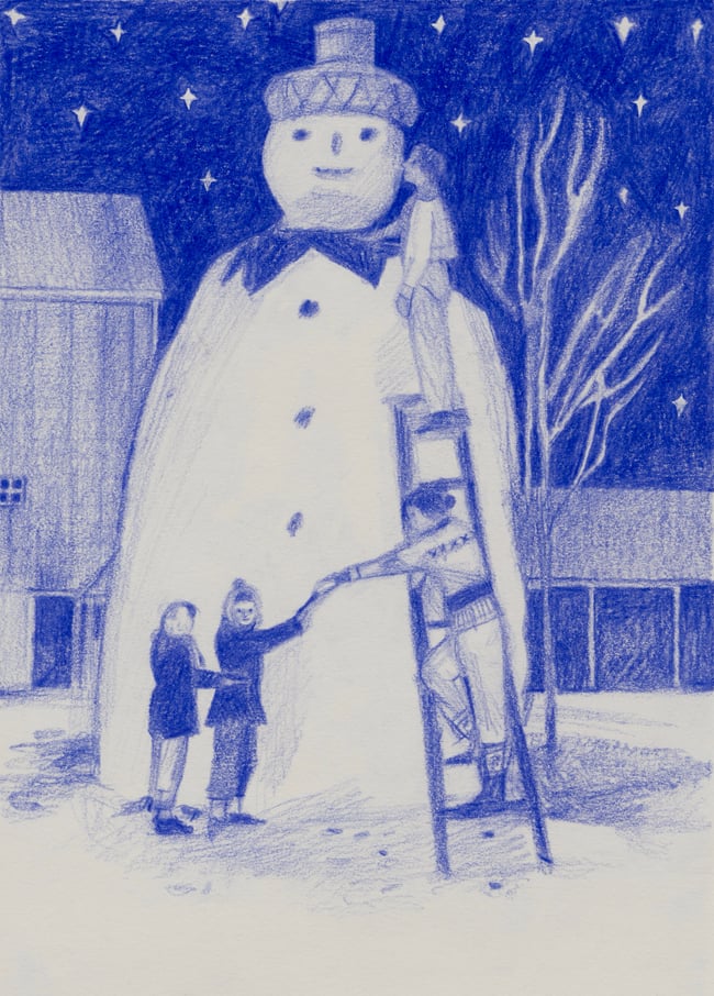 Giant Snowman~ Giclee print