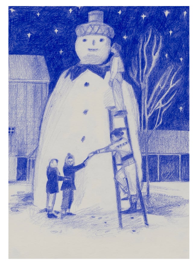 Giant Snowman~ Giclee print