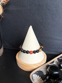 Image 2 of BRACELET OEIL DE TIGRE - ONYX - JASPE ROUGE