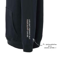 Image 2 of Sweat Noir à capuche manche personnalisable