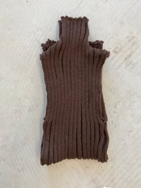 Image 2 of Merino knitted ribb top chocolate brown 