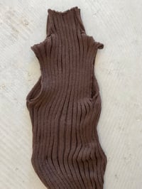 Image 3 of Merino knitted ribb top chocolate brown 