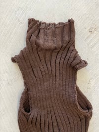 Image 4 of Merino knitted ribb top chocolate brown 
