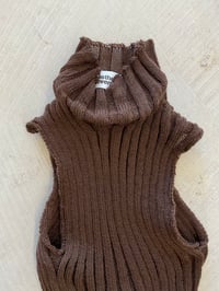 Image 5 of Merino knitted ribb top chocolate brown 
