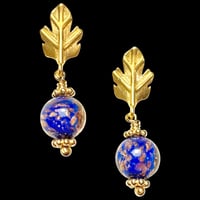 FEUILLE x PERLE de MURANO Ultramarine Blue