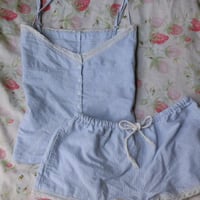 Image 1 of Handmade blue pinstripe pj set