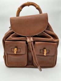 Image 1 of Gucci Bamboo Brown Leather Vintage Backpack