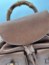 Image 2 of Gucci Bamboo Brown Leather Vintage Backpack