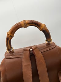 Image 9 of Gucci Bamboo Brown Leather Vintage Backpack