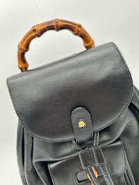 Image 2 of Gucci Bamboo Tassel Oval Mini Backpack Black
