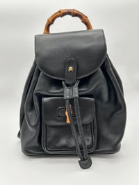 Image 1 of Gucci Bamboo Tassel Oval Mini Backpack Black