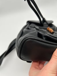 Image 16 of Gucci Bamboo Tassel Oval Mini Backpack Black