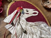 Image 3 of Mari Lwyd Mixed Media Embroidery Hoop