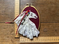 Image 4 of Mari Lwyd Mixed Media Embroidery Hoop