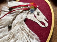 Image 6 of Mari Lwyd Mixed Media Embroidery Hoop