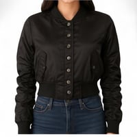 Image 1 of CHOOSY- BOMBER CROP BOTTOM UP JACKET