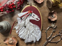 Image 1 of Mari Lwyd Mixed Media Embroidery Hoop